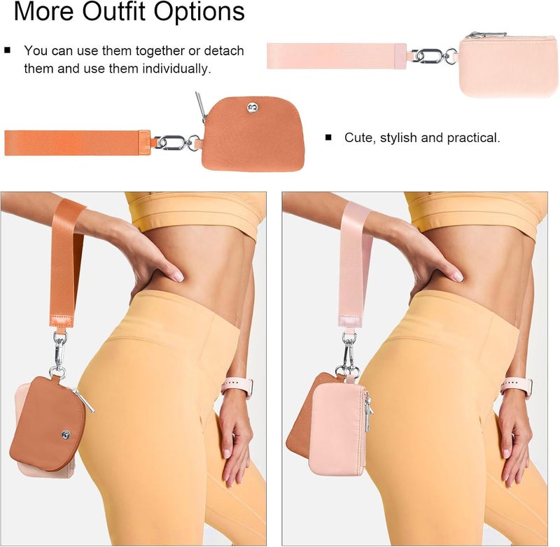 Babysun Mini Zip Around Dual Pouch Wristlet With 2 Straps Wristlet Keychain Wallet for Women Coin Purse Small Cute for Teen Girl - Image 3